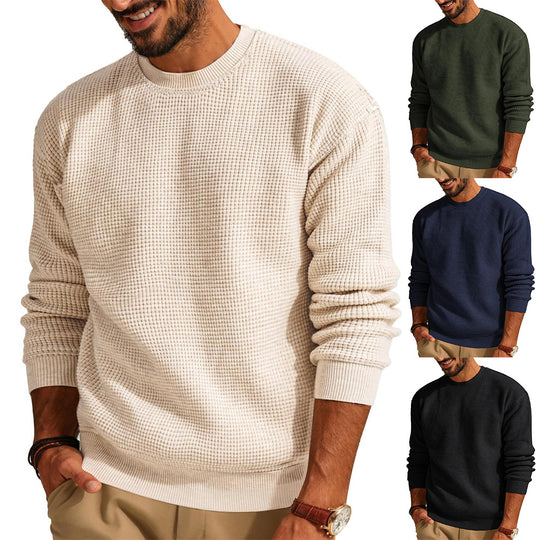 Herren Strukturierter Sweatshirt mit Rundhalsausschnitt EB