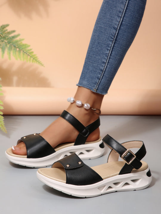 Damen Sportliche Sandalen mit bequemer Fußbettung und modischem Plateau EB