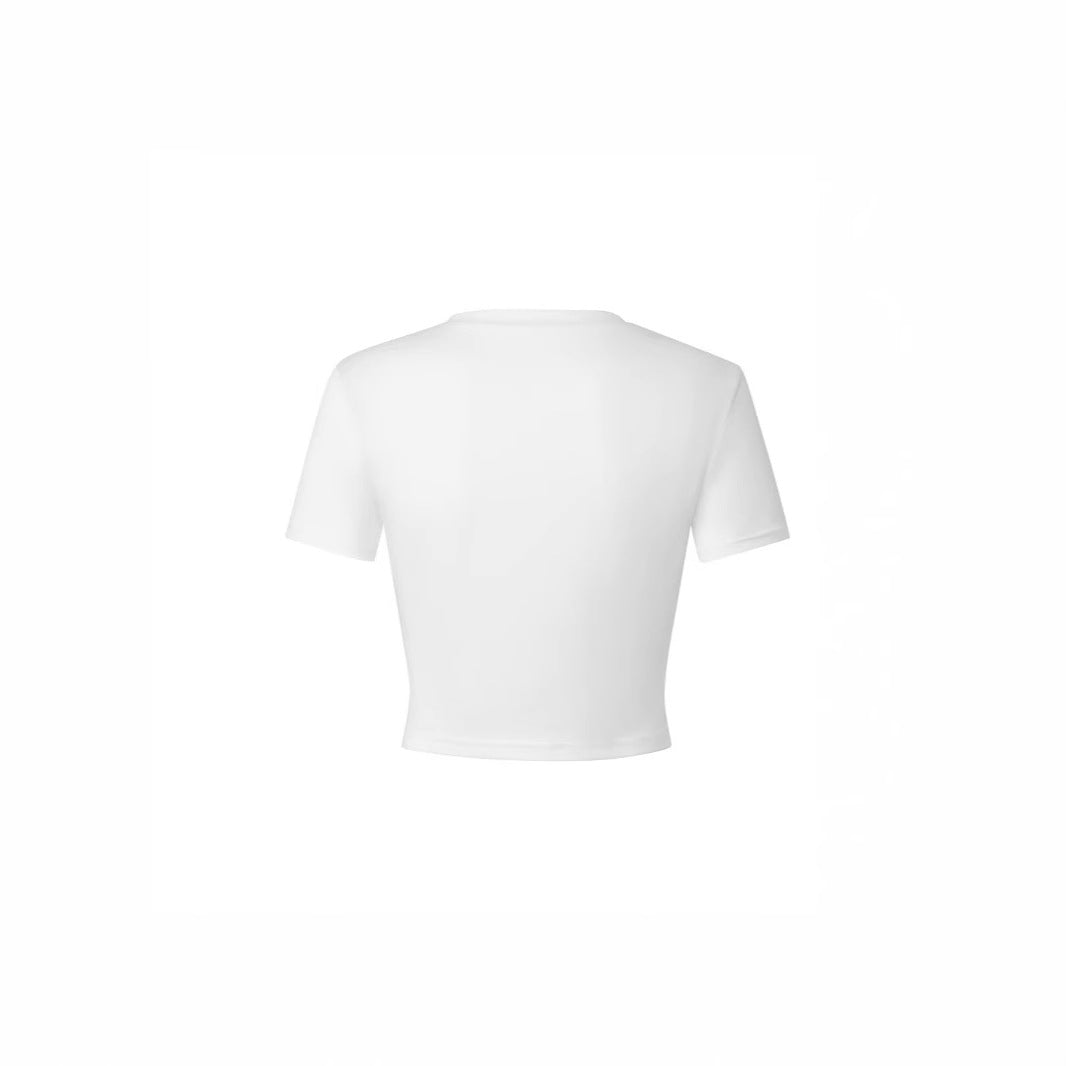 Damen Kurzarm T-Shirt mit künstlerischem Hundemotiv EB