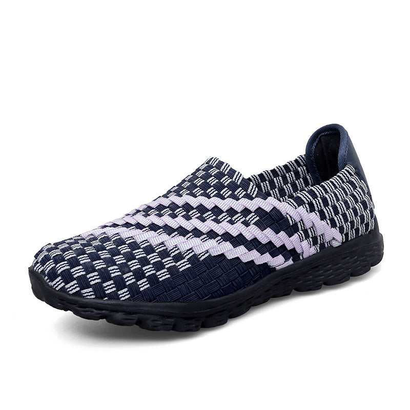 Damen Bequeme Slip-On Sneakers mit atmungsaktiver Faserstruktur EB