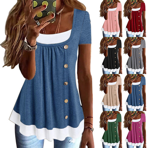 Damen Modisches Oberteil mit Knopfdetails EB