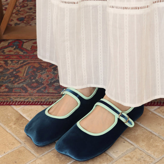 Damen Mokassin-Ballerinas mit verstellbarem Riemchen und rutschfester Sohle EB