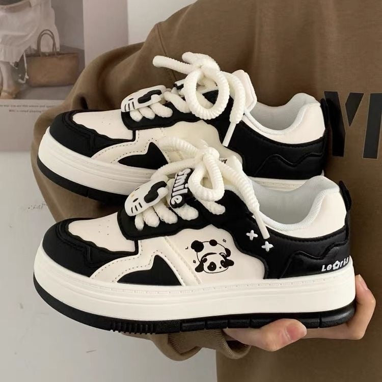 Damen Modische Sneakers mit spielerischem Panda-Design und rutschfester Sohle EB