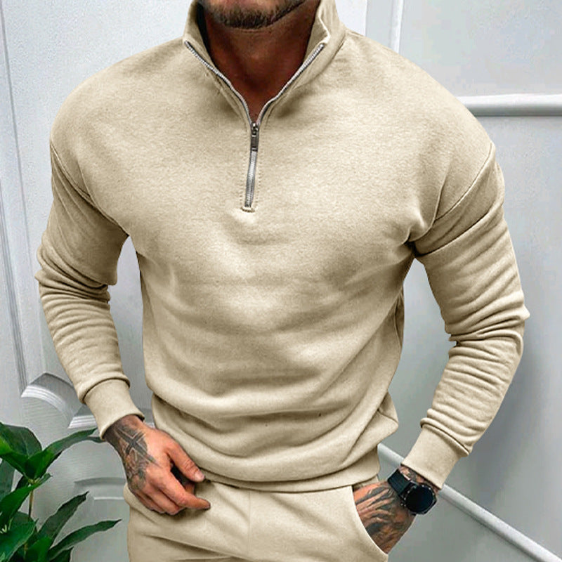 Herren Sweatshirt mit Stehkragen und Reißverschluss EB