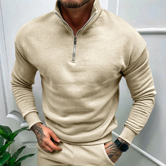 Herren Sweatshirt mit Stehkragen und Reißverschluss EB