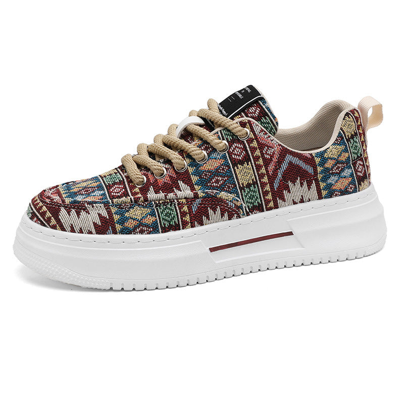 Damen modische Sneaker mit buntem Ethno-Muster und gepolsterter Sohle EB