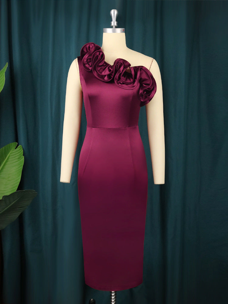 Damen Elegantes Cocktailkleid mit voluminösen Rüschen EB