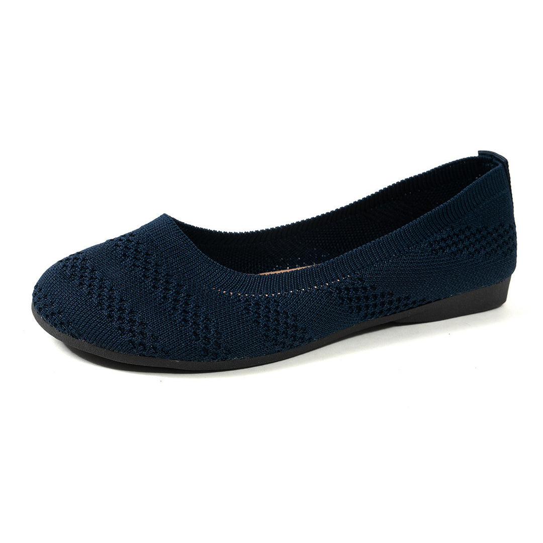 Damen Ballerinas mit elastischem Strickdesign und rutschfester Sohle EB