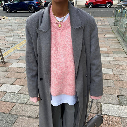 Damen gemütlicher Strickpullover mit lässigem Schnitt EB