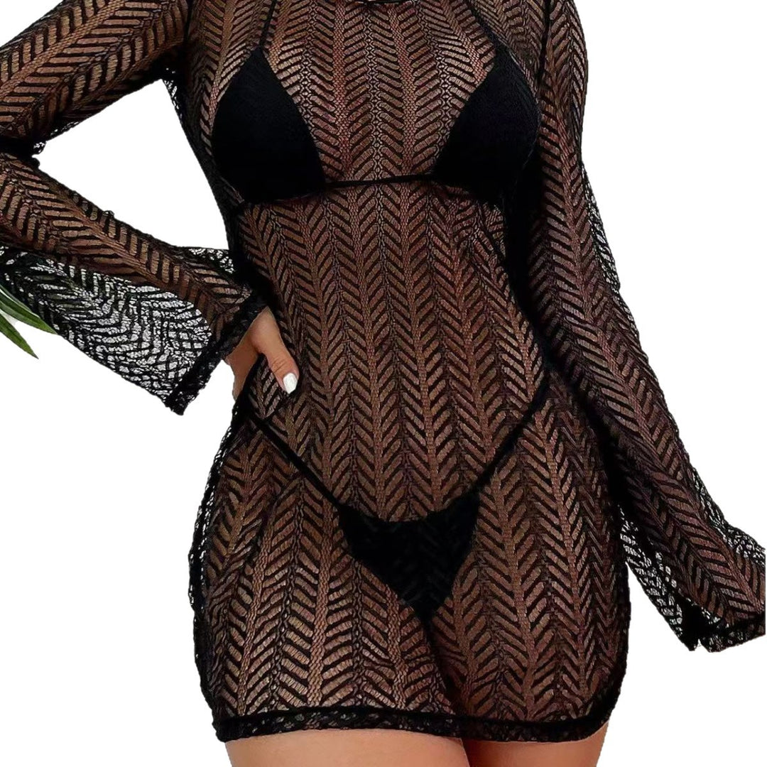 Damen Elegantes Netz-Strandkleid EB