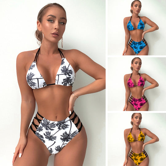 Damen Hochtaillierter Bikini mit trendigen Schnürdetails EB