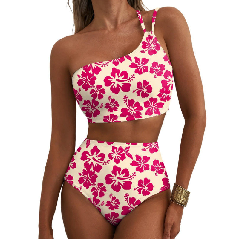 Damen Crop-Top Bikini Set mit floralem Design EB