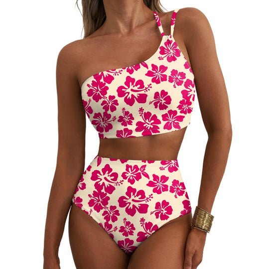 Damen Crop-Top Bikini Set mit floralem Design EB