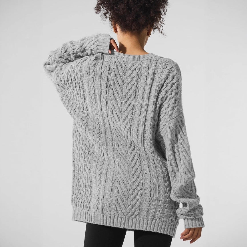 Damen Grobstrickpullover mit modischem Strukturdesign EB