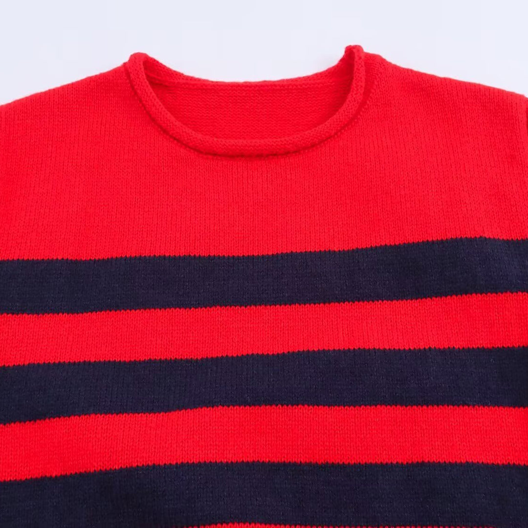 Damen modischer ärmelloser Strickpullover mit Knopfdetails EB