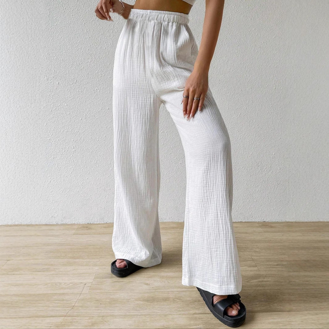 Damen Leichte und elegante weit geschnittene Hose EB