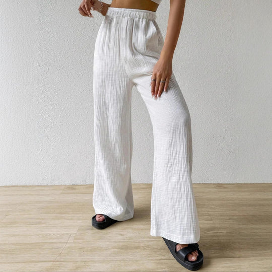 Damen Leichte und elegante weit geschnittene Hose EB