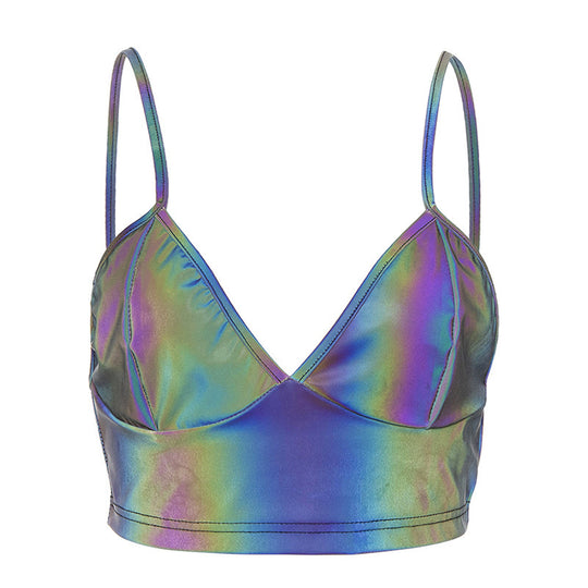 Damen cropped Bralette mit schimmerndem Effekt EB
