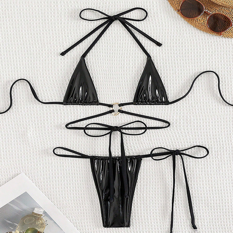 Damen Triangel-Bikini mit raffiniertem Ring-Detail und verstellbaren Trägern EB