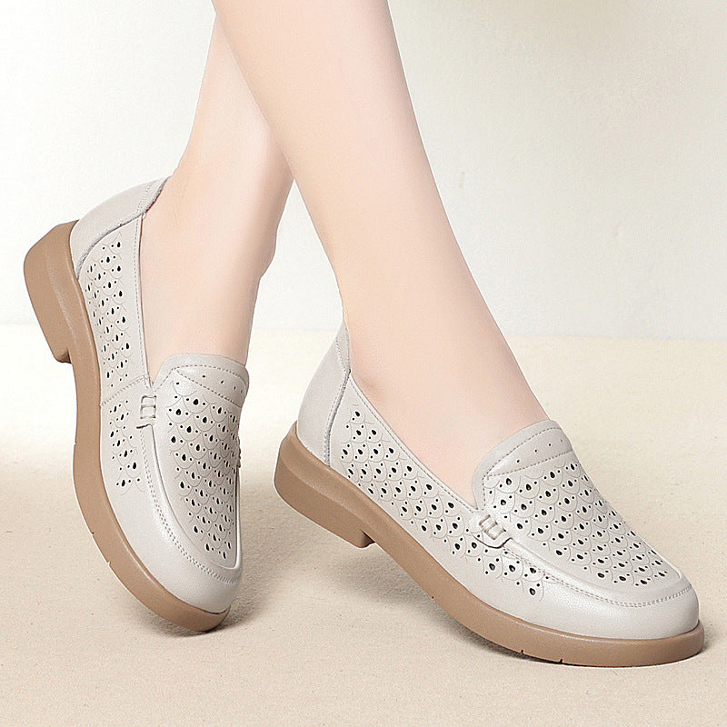 Damen atmungsaktive Mokassins mit eleganten Perforationen EB