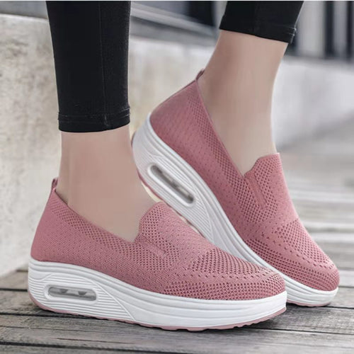 Damen bequeme Slip-On Sneakers mit atmungsaktiver Obermaterialstruktur EB