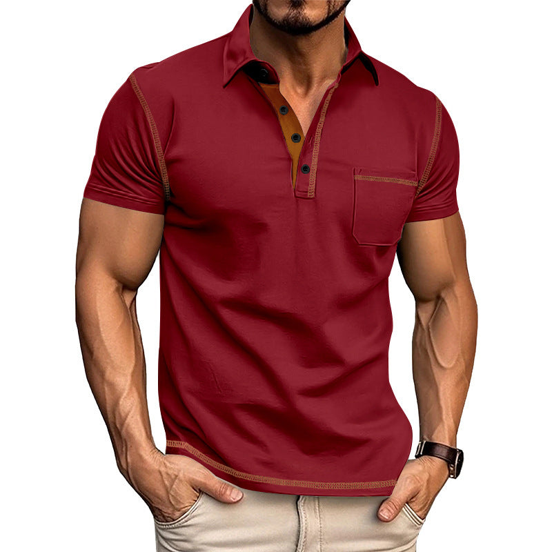 Herren Poloshirt mit modernem Kragen und praktischen Knopfdetails EB