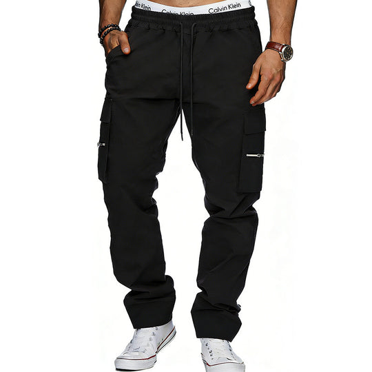 Herren Cargojogginghose mit elastischem Bund, Kordelzug und Reißverschlusstaschen EB