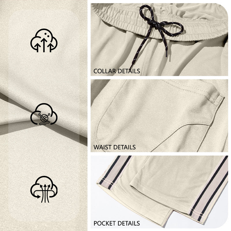 Herren nan Retro-Trackhose mit schmal zulaufendem Bein elastischem Bund Tunnelzug und seitlichen Streifen EB