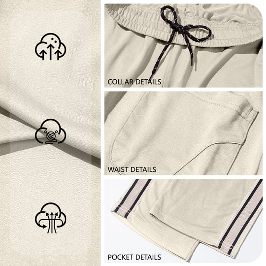 Herren nan Retro-Trackhose mit schmal zulaufendem Bein elastischem Bund Tunnelzug und seitlichen Streifen EB