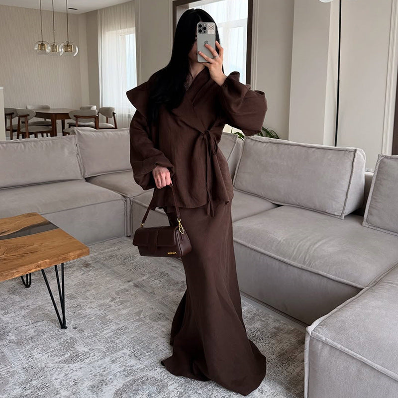 Damen eleganter Wickelkleid EB