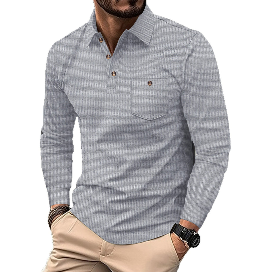 Herren Langarmhemd mit modischem Design und praktischem Brusttaschen EB