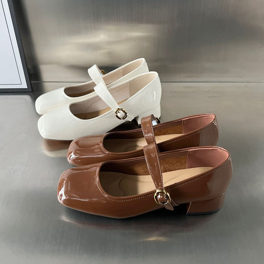 Damen elegante Ballerinas mit modischer Riemenverzierung EB