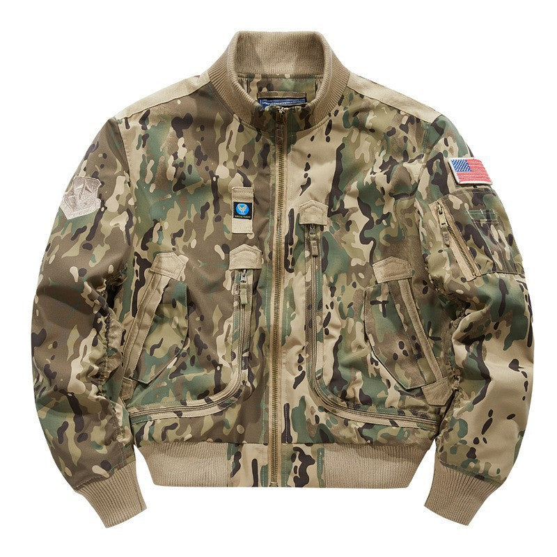 Herren stylische Bomberjacke mit vielseitigen Taschen EB