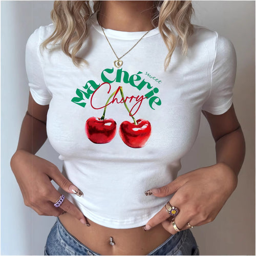 Damen T-Shirt mit kreativem Schlüsselherz-Motiv und modernem Print EB