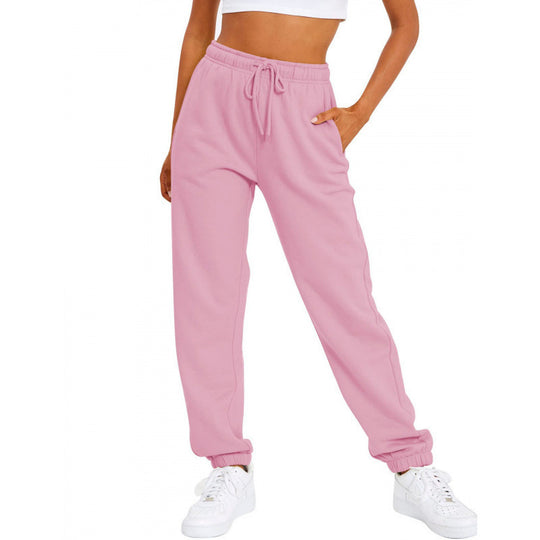 Damen nan locker sitzende Jogginghose mit hohem Komfortbund, verstellbarem Kordelzug und tiefen Seitentaschen EB
