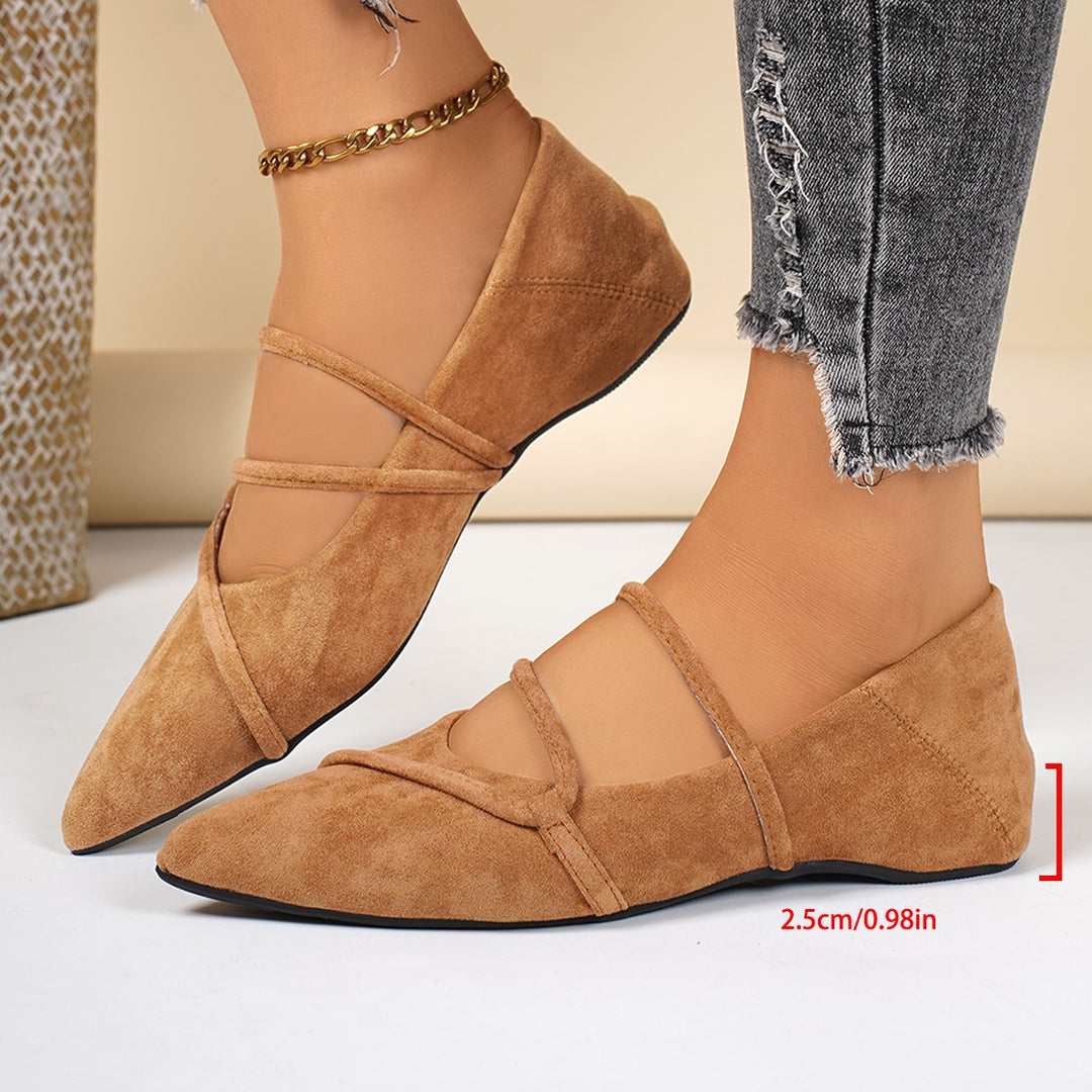 Damen elegante Ballerinas mit gewickeltem Riemendesign und weichem Obermaterial EB