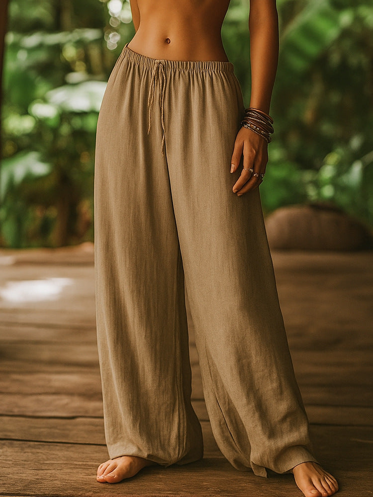 Damen Weite Leinenhose EB