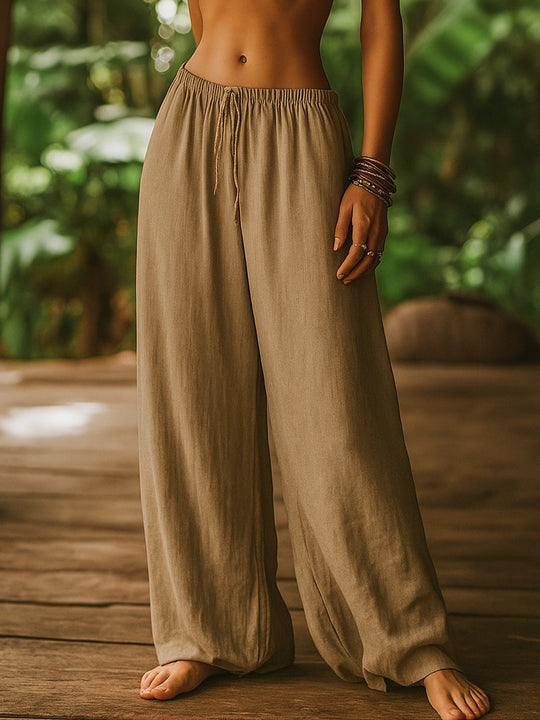 Damen Weite Leinenhose EB