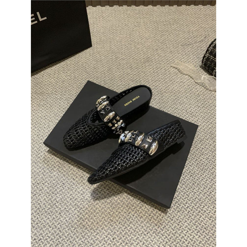 Damen elegante Mules mit modischem Netzdesign EB