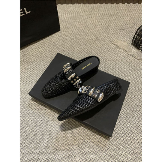 Damen elegante Mules mit modischem Netzdesign EB