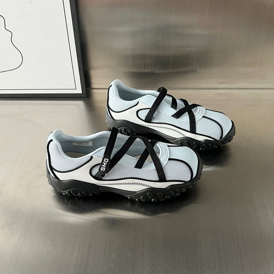 Damen Sportliche Sneaker mit innovativem Riemenverschluss und rutschfester Sohle EB