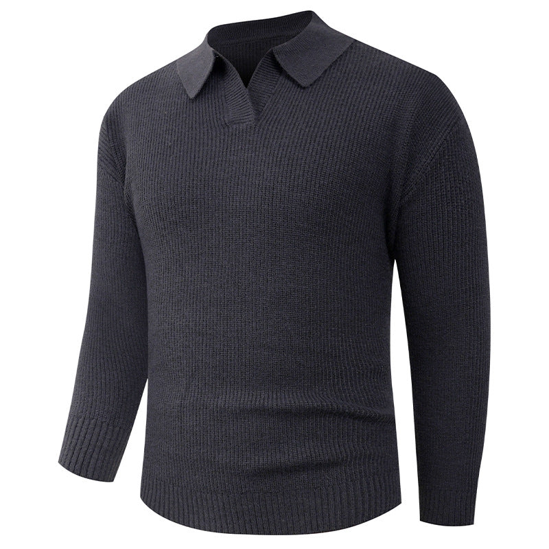 Herren Strickpullover mit klassischem Kragen und strukturierter Optik EB