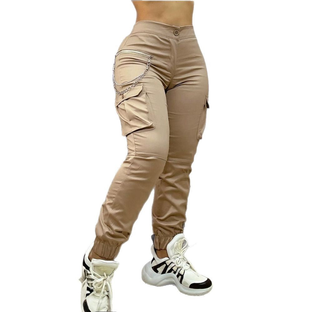 Damen Cargo-Jogginghose mit seitlichen Taschen und modischen Akzenten EB