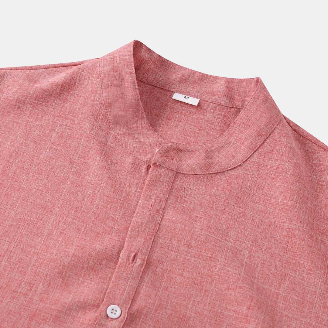 Herren Kurzarmhemd mit modischem Henley-Ausschnitt EB