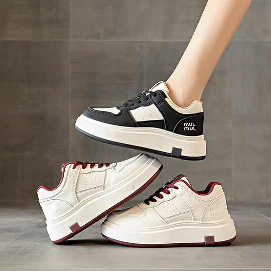 Damen modische Sneakers mit dicker Laufsohle und sportlichem Obermaterial EB