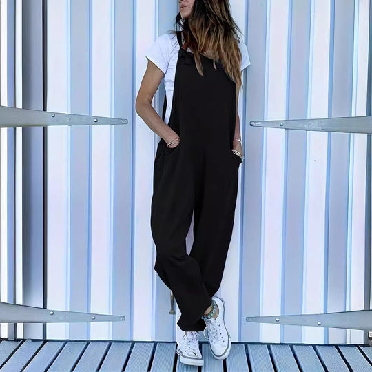 Damen Lässiger Jumpsuit mit praktischen Seitentaschen EB