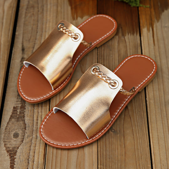 Damen Riemchensandalen mit elegantem Metall-Design und bequemer Innensohle EB