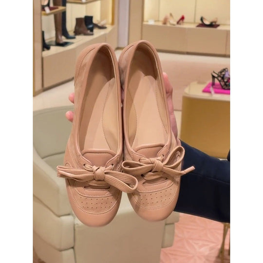 Damen Komfortable Ballerinas mit dekorativer Schleifenapplikation EB