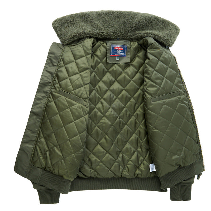 Herren Fliegerjacke mit Sherpa-Kragen und multifunktionalen Taschen EB