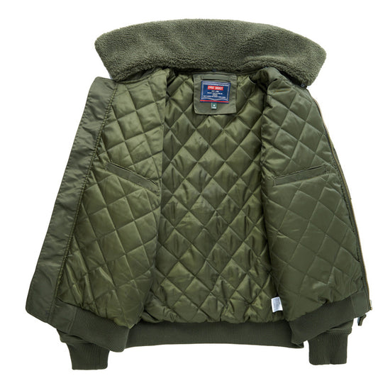 Herren Fliegerjacke mit Sherpa-Kragen und multifunktionalen Taschen EB